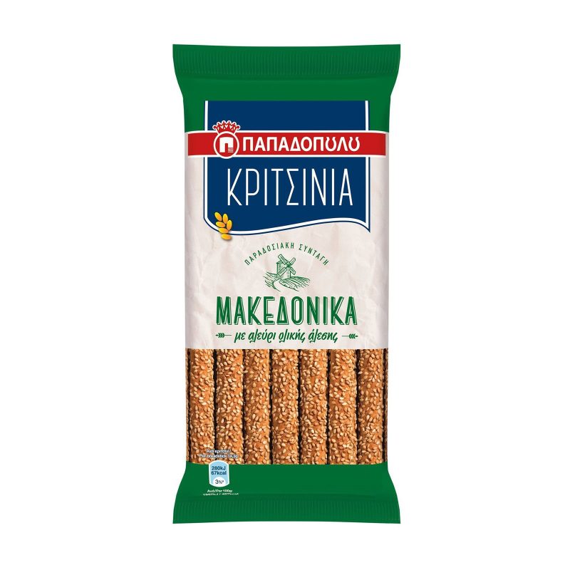 ΠΑΠΑΔΟΠΟΥΛΟΥ κριτσίνια μακεδονικά ολικής άλεσης 200gr – Παπαδοπούλου – Αρτοσκευάσματα