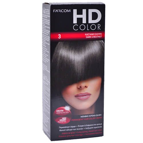 FARCOM HD color βαφή μαλλιών No3 60ml – Βαφές Μαλλιών