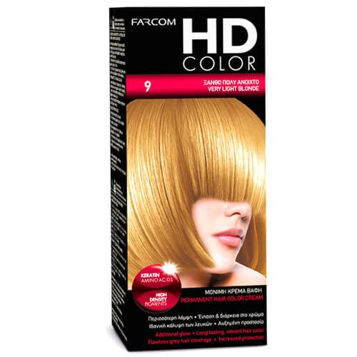 FARCOM HD color βαφή μαλλιών No9 60ml – Βαφές Μαλλιών