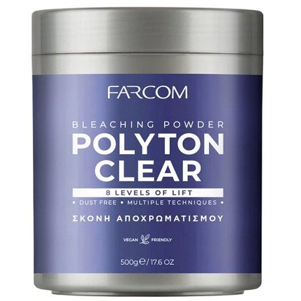 FARCOM Polyton σκόνη αποχρωματισμού clear blue 500gr – Ντεκαπάζ και Είδη Ξανοίγματος Μαλλιών