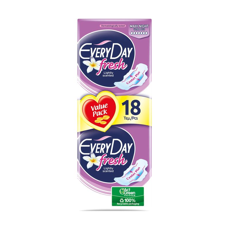 EVERY DAY σερβιέτες fresh ultra plus maxi night 18τεμ