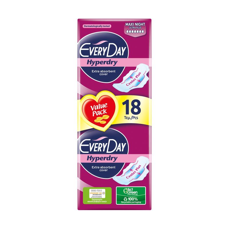 EVERY DAY σερβιέτες hyperdry ultra plus maxi night 18τεμ