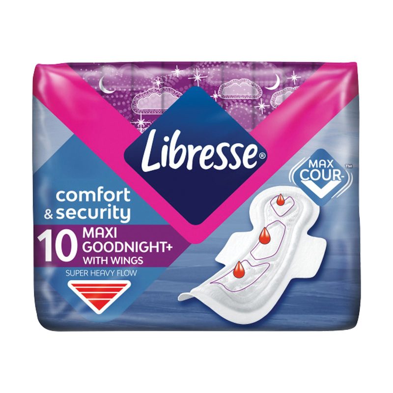 LIBRESSE σερβιέτες goodnight maxi 10τεμ