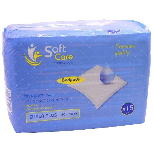 SOFT CARE υποσέντονο 60x90cm 15τεμ – Υποσέντονα Ακράτειας