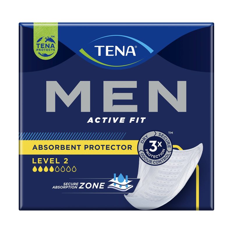 TENA men absorbent protector2 επιθέματα ακράτειας medium 10τεμ – Σερβιέτες Ακράτειας