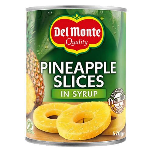 DEL MONTE κομπόστα ανανάς φέτες σε σιρόπι 570gr – Τρόφιμα Μακράς Συντήρησης