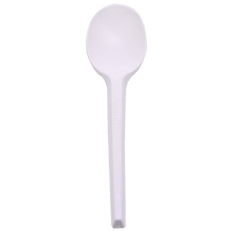 ECOCARE κουτάλι φαγητού λευκό 16,5cm 10τεμ – Μαχαιροπίρουνα μιας Χρήσης (Χονδρική)
