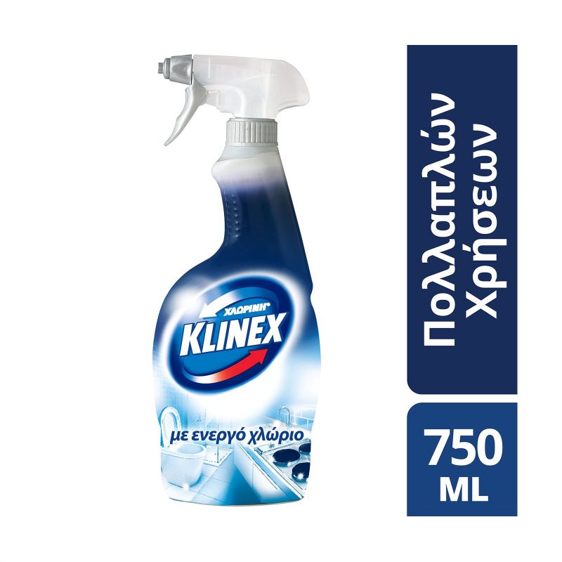KLINEX υγρό καθαριστικό πολλαπλών χρήσεων με ενεργό χλώριο spray 750ml – Καθαριστικά Επιφανειών