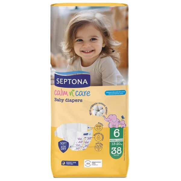 SEPTONA παιδικές πάνες extra large No6 13-20kg 38τεμ – Πάνες Μωρού