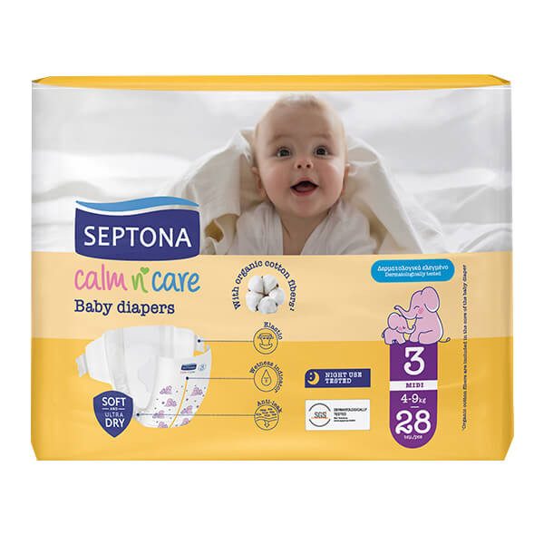 SEPTONA παιδικές πάνες midi No3 4-9kg 28τεμ – Πάνες Μωρού
