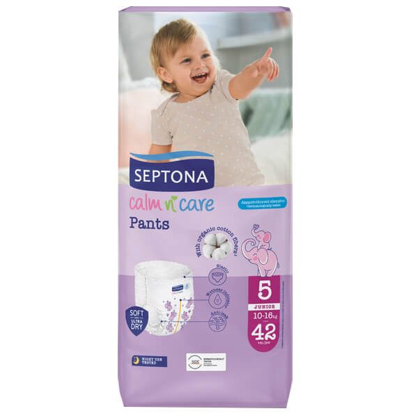 SEPTONA παιδικές πάνες βρακάκι junior No5 10-16kg 42τεμ – Πάνες Μωρού