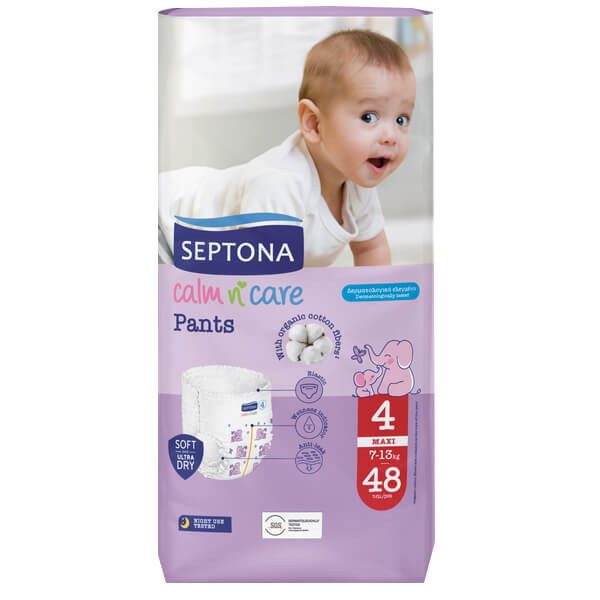 SEPTONA παιδικές πάνες βρακάκι maxi No4 7-13kg 48τεμ – Πάνες Μωρού