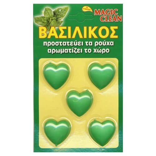 MAGIC CLEAN αρωματικό ντουλάπας καρδούλα με άρωμα βασιλικό 1τεμ – Αρωματικά Χώρου