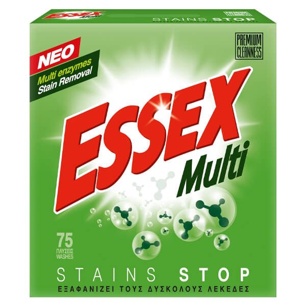 ESSEX σκόνη πλυντηρίου ρούχων Multi 75μεζ 3,75kg – Απορρυπαντικά Ρούχων