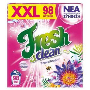 ACTIFRESH και CLEAN σκόνη πλυντηρίου ρούχων με άρωμα λουλουδιών 98μεζ 4,12kg – Απορρυπαντικά Ρούχων