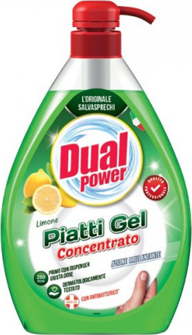 DUAL POWER υγρό πιάτων λεμόνι με αντλία 1lt – Υγρά Πιάτων