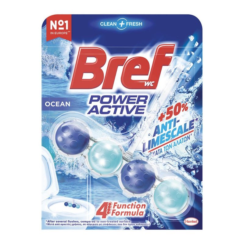 BREF μπλοκ WC Power Active Ocean 51ml – Καθαριστικά Μπάνιου
