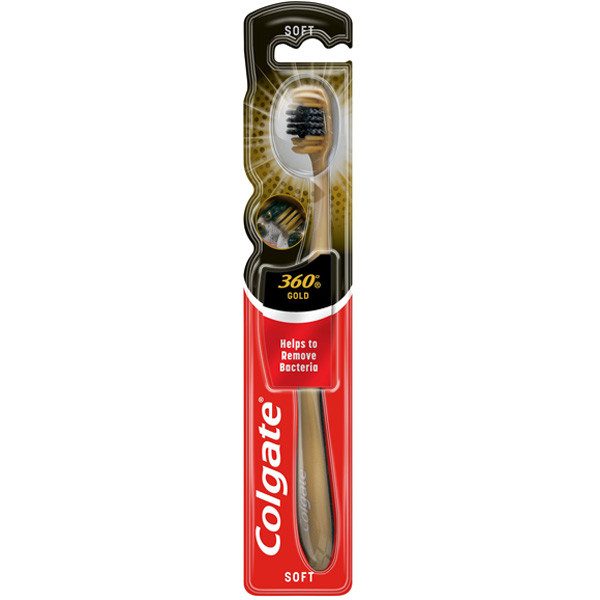 COLGATE οδοντόβουρτσα 360ᵒ Charcoal Gold μαλακή 1τεμ – Οδοντόβουρτσες Απλές