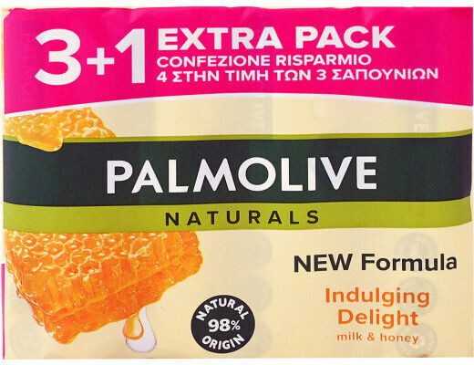 PALMOLIVE σαπούνι naturals με γάλα και μέλι 4x90gr – Προϊόντα Καθαρισμού Σώματος