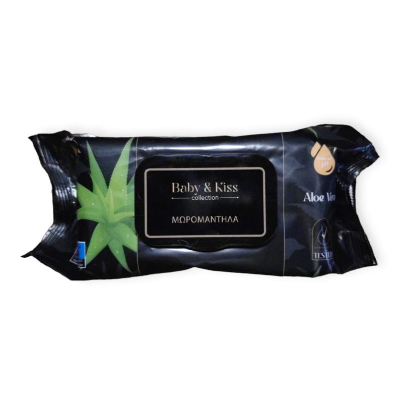 BABY και KISS μωρομάντηλα με καπάκι Aloe Vera 120τεμ