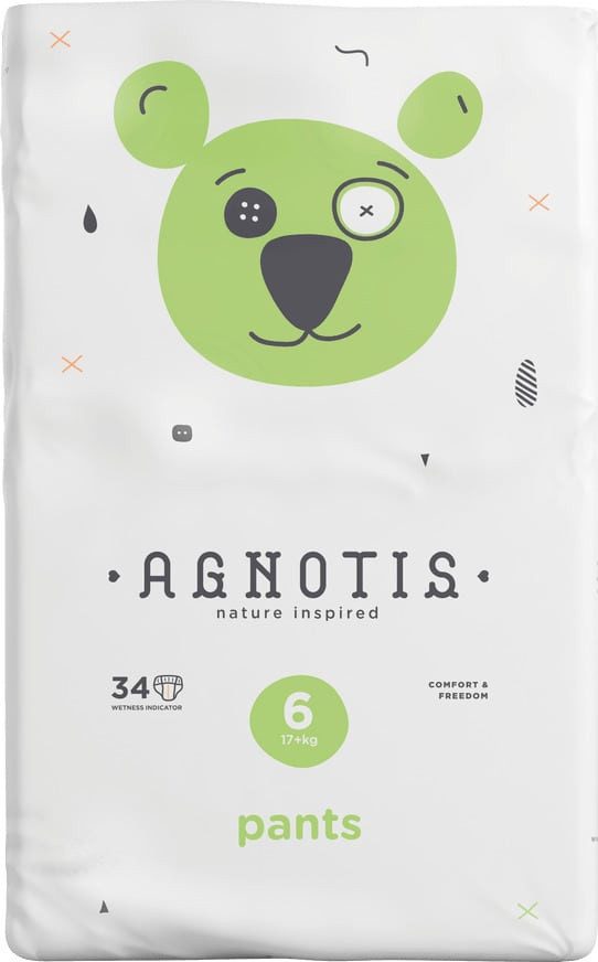 AGNOTIS παιδικές πάνες βρακάκι No6 17+kg 34τεμ – Πάνες Μωρού