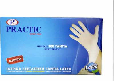 PRACTIC γάντια latex χωρίς πούδρα small 100τεμ – Γάντια μιας Χρήσης
