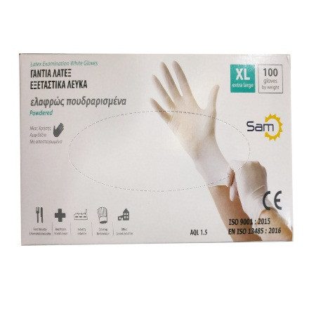 MOPATEX Sam γάντια latex ελαφρώς πουδραρισμένα extra large 100τεμ – Γάντια μιας Χρήσης