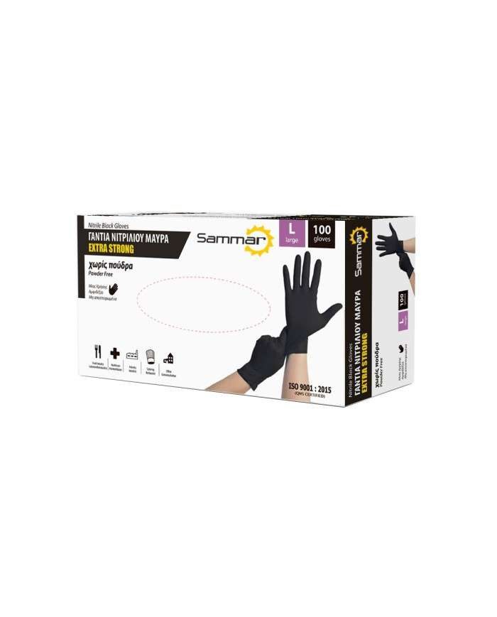 MOPATEX Sam γάντια νιτριλίου μαύρα έξτρα δυνατά large 100τεμ – Γάντια μιας Χρήσης