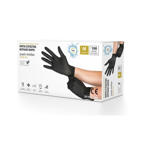 MOPATEX Sam γάντια νιτριλίου μαύρα έξτρα δυνατά medium 100τεμ – Γάντια μιας Χρήσης
