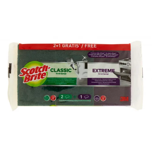 SCOTCH-BRITE σφουγγαράκι κουζίνας κλασικό 3τεμ – Σφουγγάρια Κουζίνας