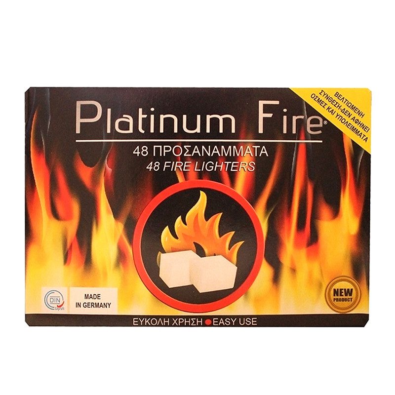 PLATINUM FIRE προσάναμμα τζακιού κηροζίνης 48τεμ – Καύσιμες Ύλες
