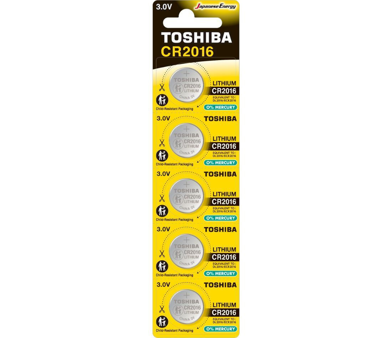 TOSHIBA μπαταρία CR2016 5τεμ – Μπαταρίες Ρολογιών