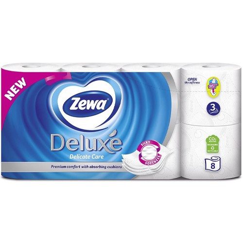 ZEWA deluxe χαρτί υγείας delicate care λευκό 8τεμ – Χαρτιά Υγείας