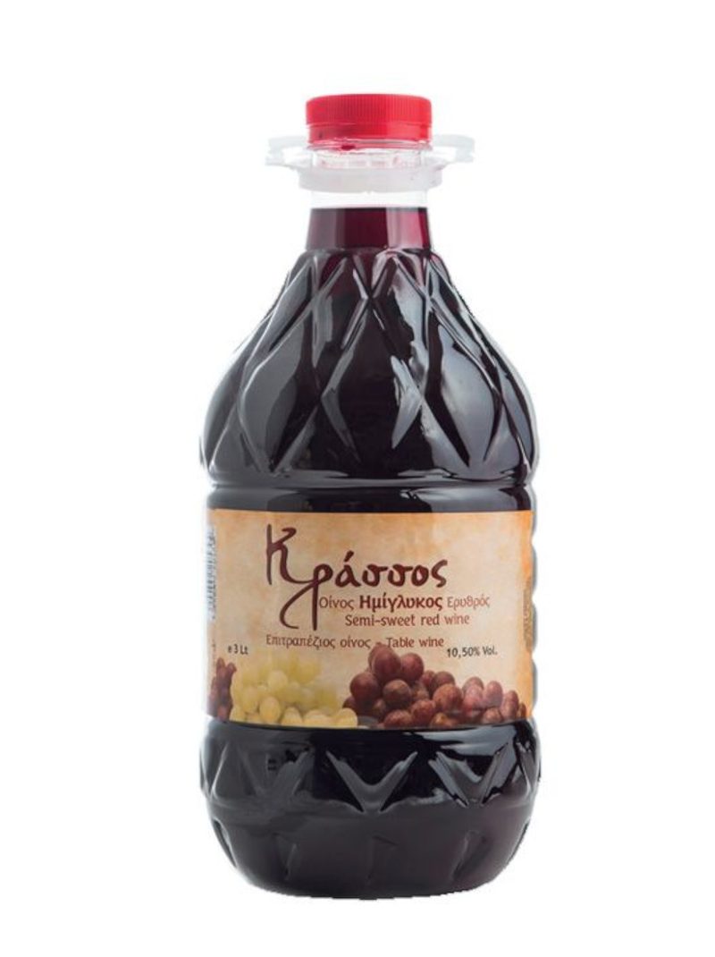 ΝΙΚΟΛΑΟΥ Κράσσος οίνος ερυθρός ημίγλυκος 3lt – Νικολάου Οινοποιείο – Κρασιά