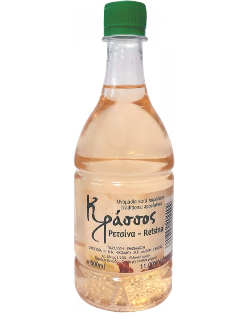 ΝΙΚΟΛΑΟΥ Κράσσος ρετσίνα 1,5lt – Νικολάου Οινοποιείο – Κρασιά