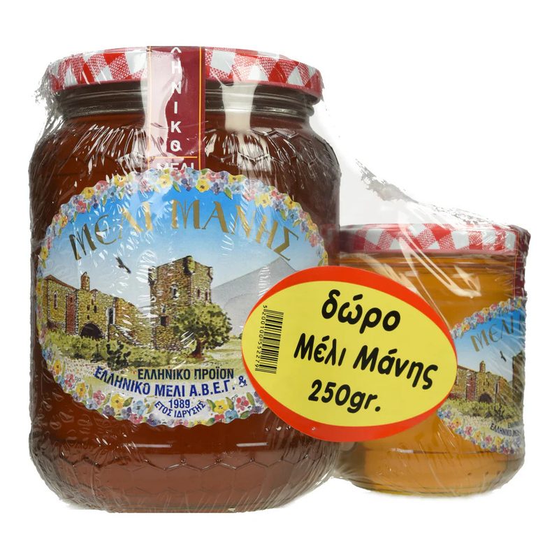 ΜΕΛΙ ΜΑΝΗΣ δασόμελο 950gr και εκλεκτό 250gr – Μέλι Μάνης – Μέλι