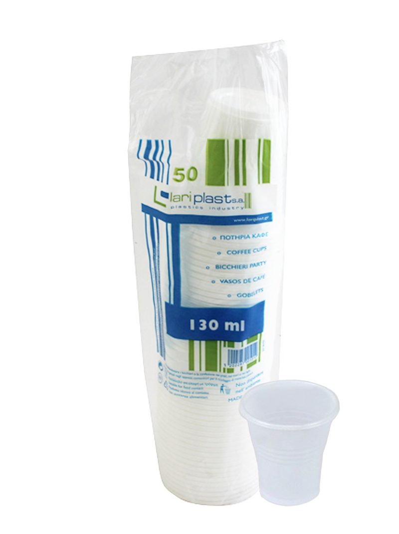 LARIPLAST ποτήρι πλαστικό λευκό No501 130ml 50τεμ – Ποτήρια μιας Χρήσης