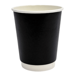ΘΑΛΑΣΣΙΝΟΣ ποτήρι χάρτινο μαύρο double wall 8oz 25τεμ – Θαλασσινός – Ποτήρια μιας Χρήσης