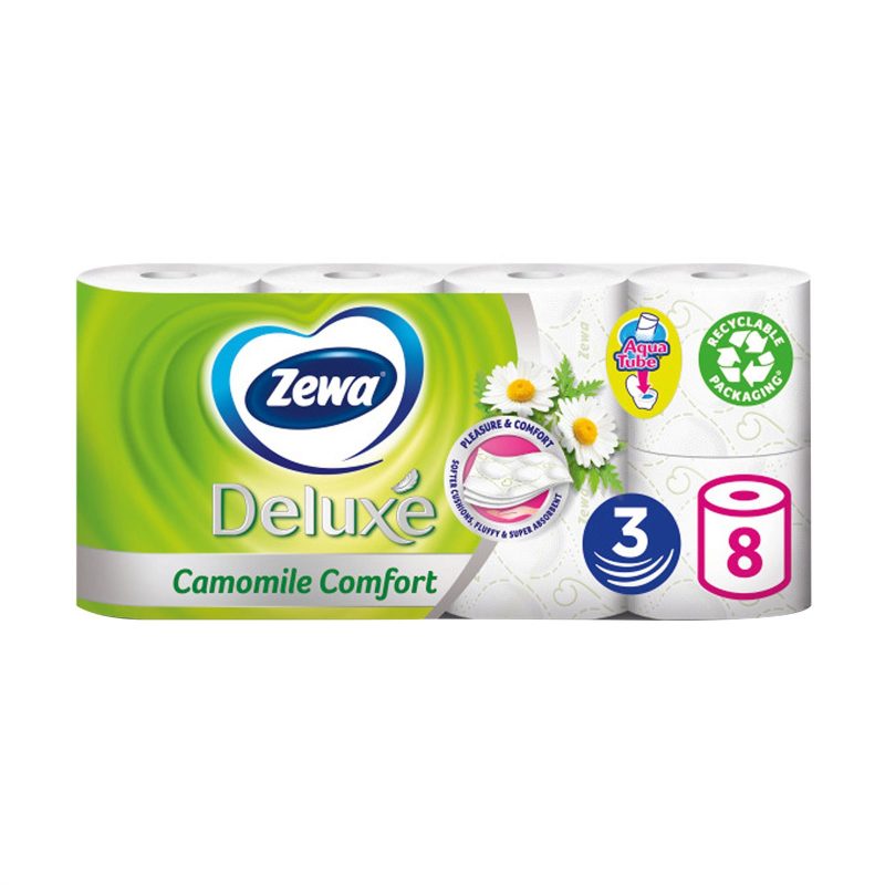 ZEWA deluxe χαρτί υγείας χαμομήλι 8τεμ – Χαρτιά Υγείας