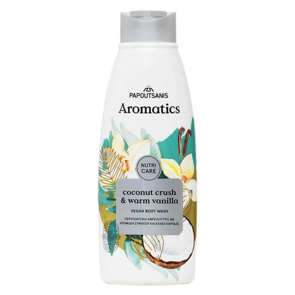 ΠΑΠΟΥΤΣΑΝΗΣ Aromatics αφρόλουτρο vegan κομμάτια καρύδας και βανίλια 600ml – Παπουτσάνης – Αφρόλουτρα