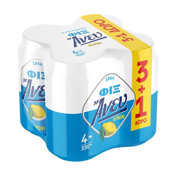 FIX HELLAS lager μπύρα άνευ χωρίς αλκοόλ με λεμόνι 4x330ml – Μπύρες