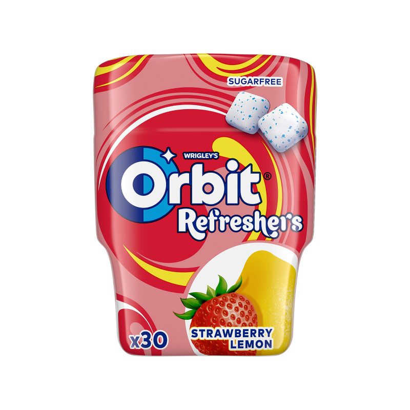 ORBIT τσίχλες με φράουλα και λεμόνι κουτί 67gr – Καραμέλες, Γλειφιτζούρια και Τσίχλες