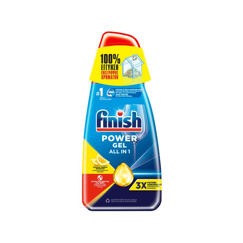 FINISH καθαριστικό πλυντηρίου πιάτων gel λεμόνι 30μεζ 600ml – Απορρυπαντικά Πλυντηρίου Πιάτων