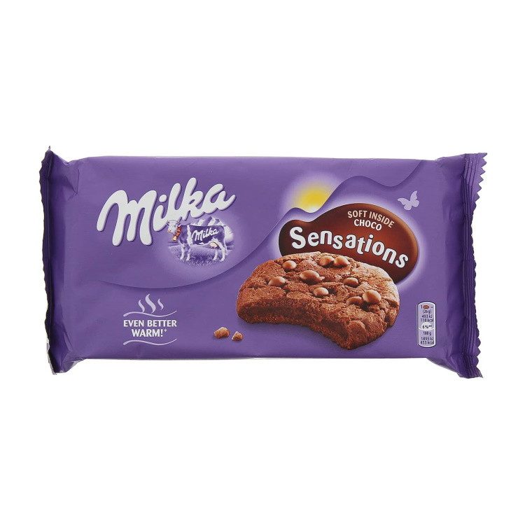 MILKA μπισκότα cookie sensation με μαύρη σοκολάτα 156gr