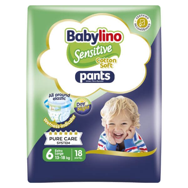 BABYLINO πάνες βρακάκι Sensitive No6 13-18kg 18τεμ – Πάνες Μωρού