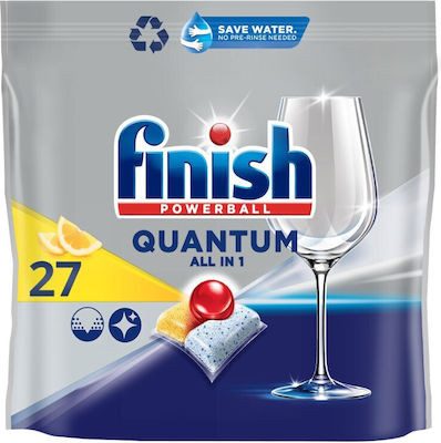 FINISH ταμπλέτες πλυντηρίου πιάτων powerball quantum λεμόνι 27τεμ – Απορρυπαντικά Πλυντηρίου Πιάτων
