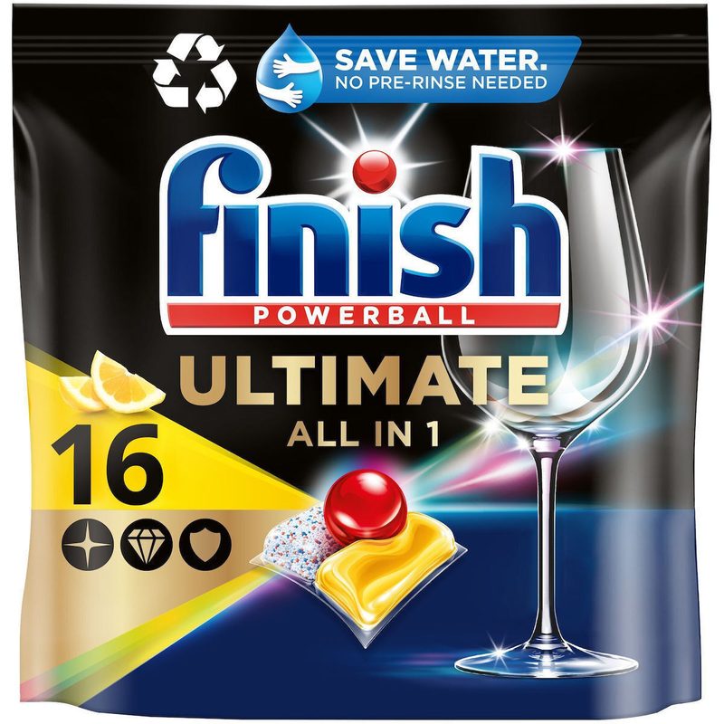 FINISH ταμπλέτες πλυντηρίου πιάτων powerball ultimate λεμόνι 16τεμ – Απορρυπαντικά Πλυντηρίου Πιάτων
