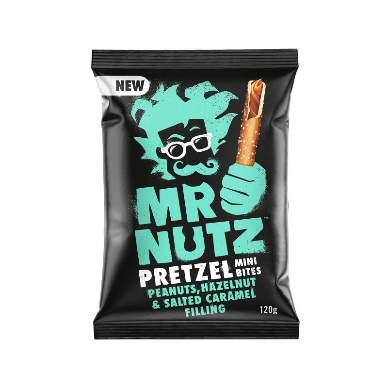 MR. NUTZ κράκερ mini pretzel με γέμιση αλατισμένης καραμέλας 120gr – Αλμυρά Snacks