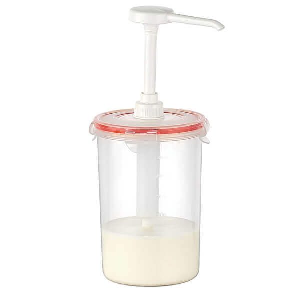 Δοχείο στρόγγυλο με τρόμπα 1,5lt 12x18cm – Διανομική – Επαγγελματικά Δοχεία Τροφίμων