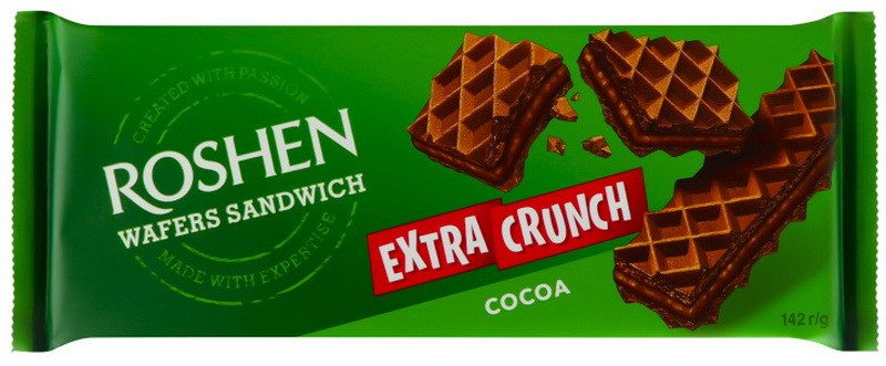 ROSHEN γκοφρέτα crunch με γέμιση κακάο 142gr – Σοκολάτες